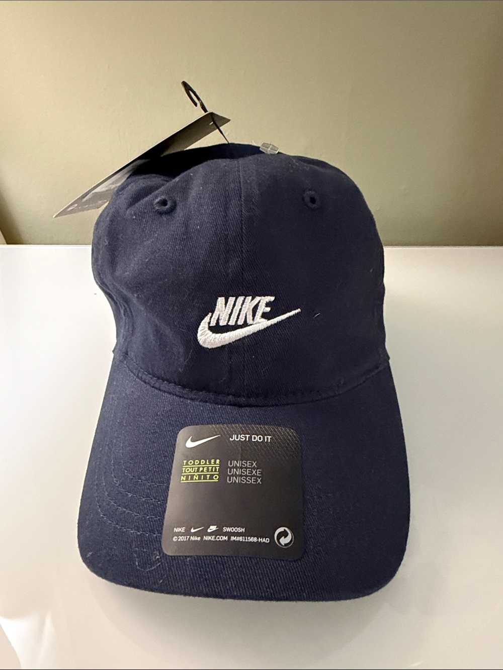 Nike Navy Baseball Cap with White Swoosh